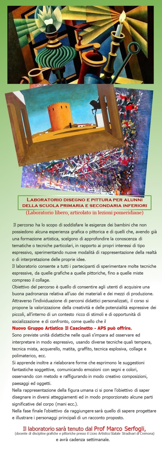 BREVE DESCRIZIONE DEL LABORATORIO - ARTISTICOILCASCINETTO - APS